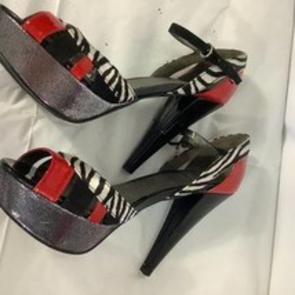 Guess 1.5" Platform 5" Stiletto Heels Open Toe Re… - image 6